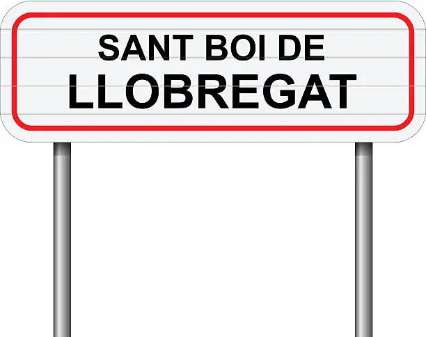 Vector illustration of Welcome to Sant Boi de Llobregat Spain road sign vector