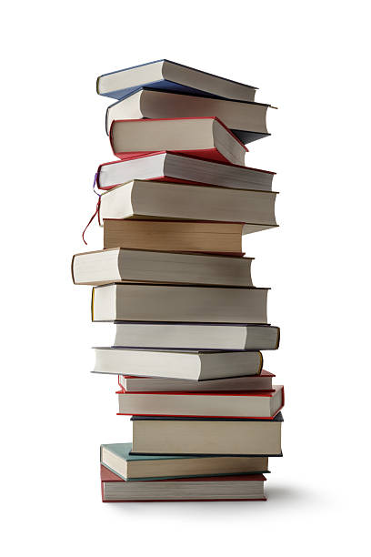 Office: Stack of Books Isolated on White Background