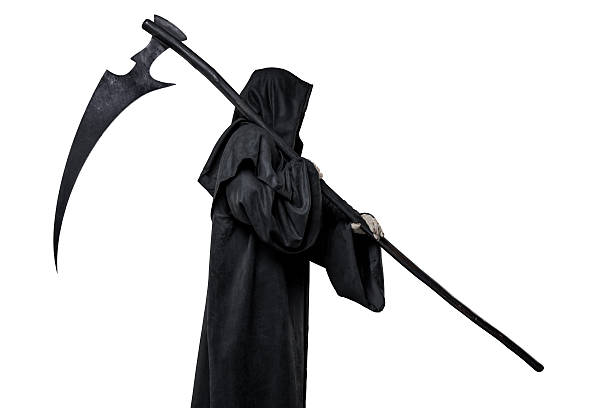 Grim Reaper Grim Reaper isolated on white background Scythe stock pictures, royalty-free photos & images