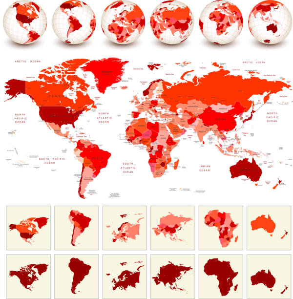 illustrations, cliparts, dessins animés et icônes de carte du monde de géographie - china map globe cartography