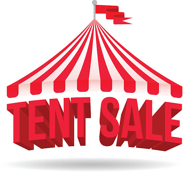 Tent Sale Tent sale concept illustration. EPS 10 file. Transparency effects used on highlight elements. circus tent illustrations stock illustrations