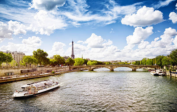September afternoon in Paris by the Seine stock photo