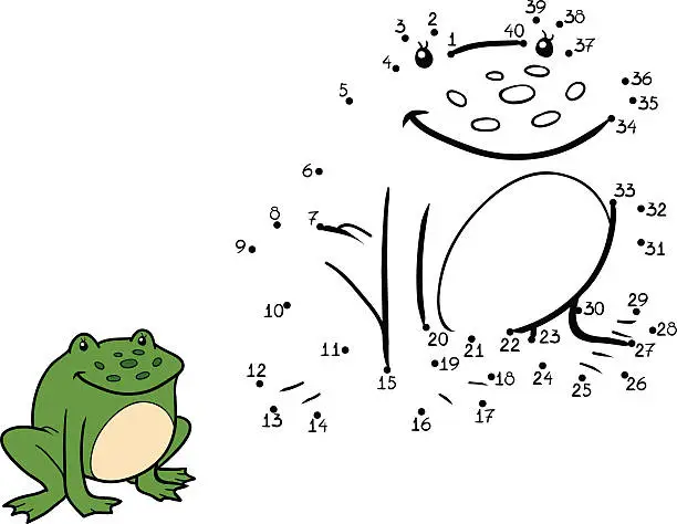Vector illustration of Numbers game, game for children (frog)