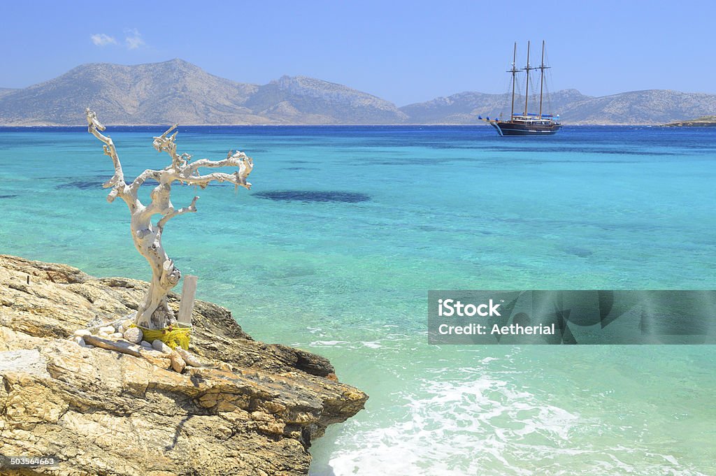 Beautiful sea at Koufonisia Pano islet, Small cyclades near Naxo Undiscovered and unspoilt tourist paradise in Aegean sea - Koufonisia, Small Cyclades archipelago between Naxos and Amorgos islands, Greece Beach Stock Photo