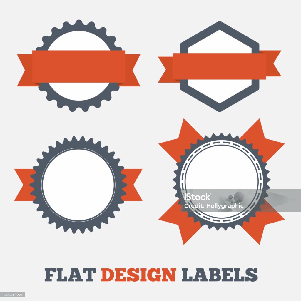 Flat Label Example Flat Design Labels Stock Illustration - Download Image Now ...