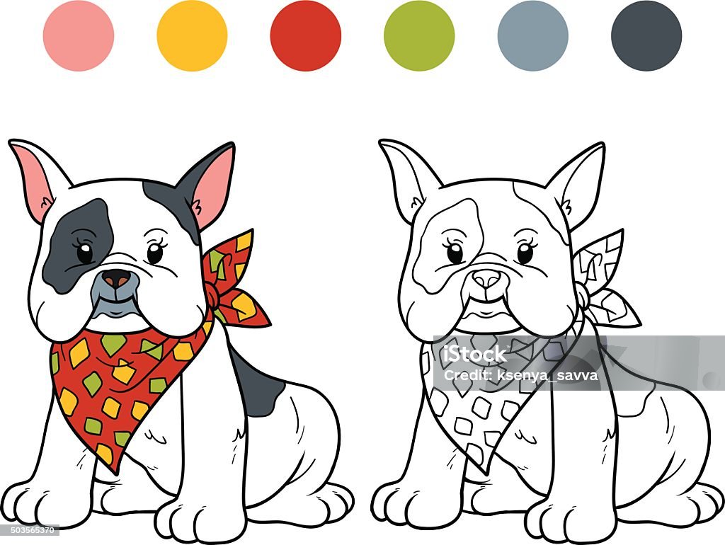 Coloring book (french bulldog) Coloring book for children (french bulldog) Bulldog stock vector
