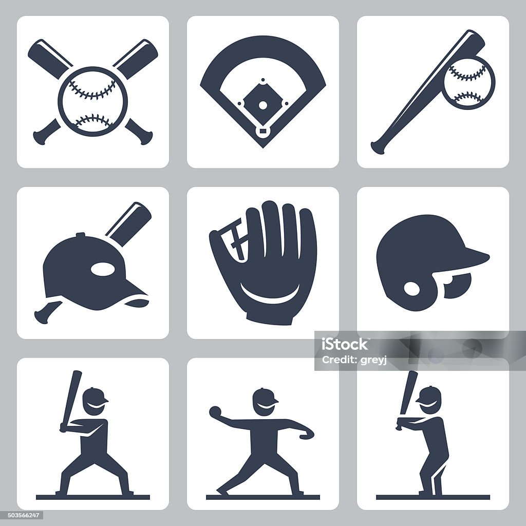 Baseball related vector icons set Baseball - Ball stock vector