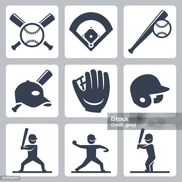 Baseball Related Vector Icons Set Stock Illustration - Download Image Now - Baseball - Ball, Baseball - Sport, Icon Symbol