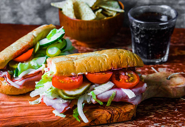 istock Italian hoagie with ham and vegetables 503567323