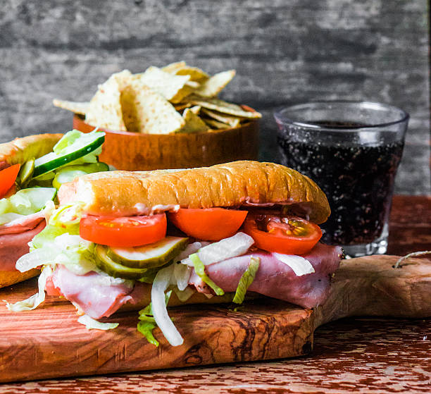 istock Italian hoagie with ham and vegetables 503567325