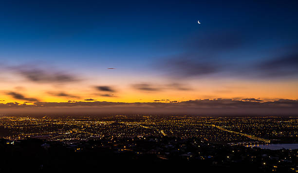 Night sky landscape and moon, stars, Ramadan Kareem celebration