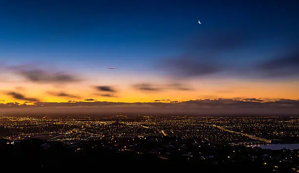 Christchurch seen from above at night