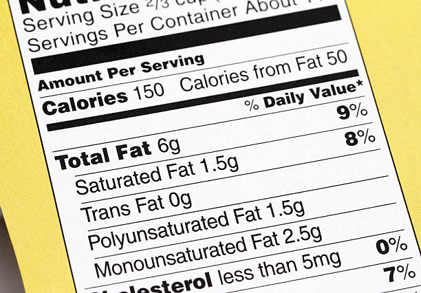 nutrition label - trans fats stock-fotos und bilder