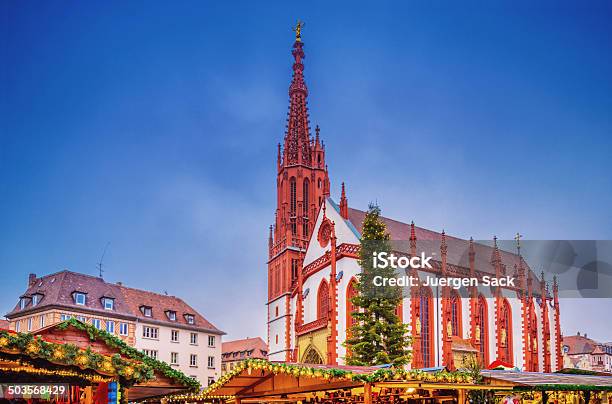 Mercatino Di Natale A Würzburg - Fotografie stock e altre immagini di Würzburg - Würzburg, Natale, Inverno