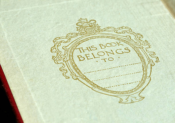 istock Inside book cover with script of 
