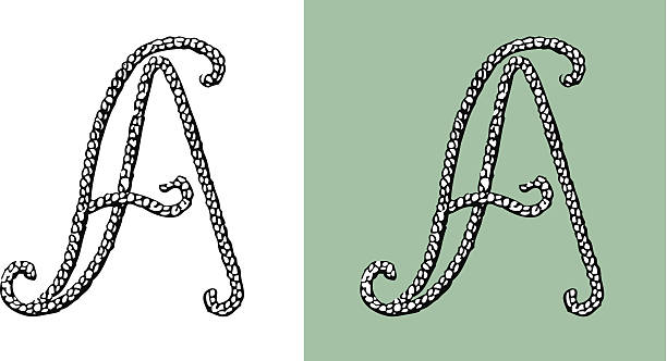 Letter A - Original Decorative TypeFace Marina vector art illustration