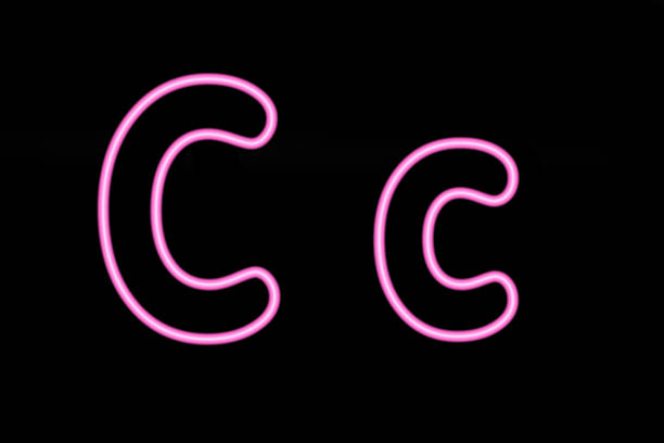 istock Pink neon letters C on black background 503569845