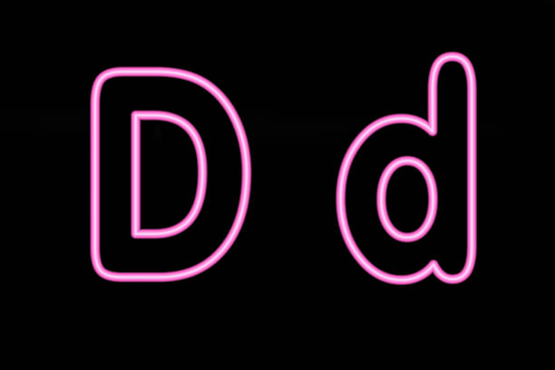 istock Pink neon letters D on black background 503569853