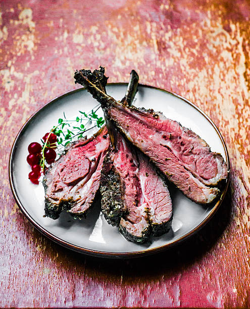 istock Closeup of grilled lamb chops 503569945