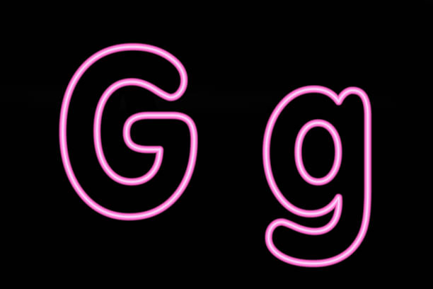 istock Pink neon letters G on black background 503569973