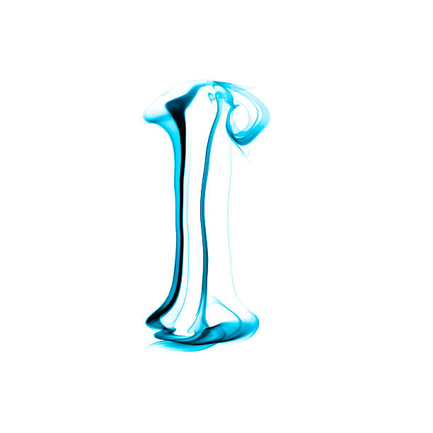 istock Blue smoke letter I on white background 503569981