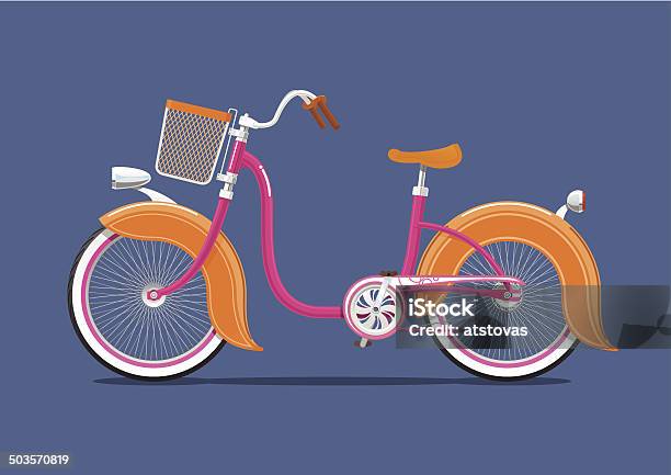 Gorgeous Feminine Bike Stock Illustration - Download Image Now - Adult, Bag, Bicycle