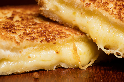 Close up of a grilled cheese sandwich