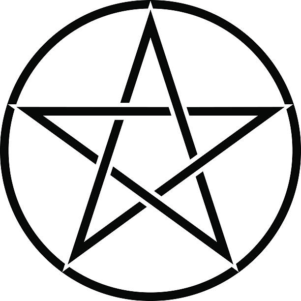 symbol pentagram - pentangle stock illustrations