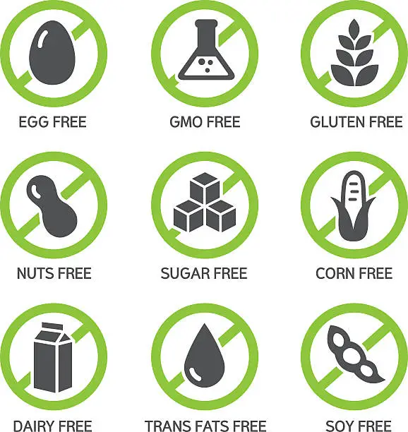 Vector illustration of Allergens Icons
