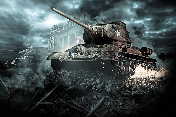 istock Two tanks destroyed in the area 503584932