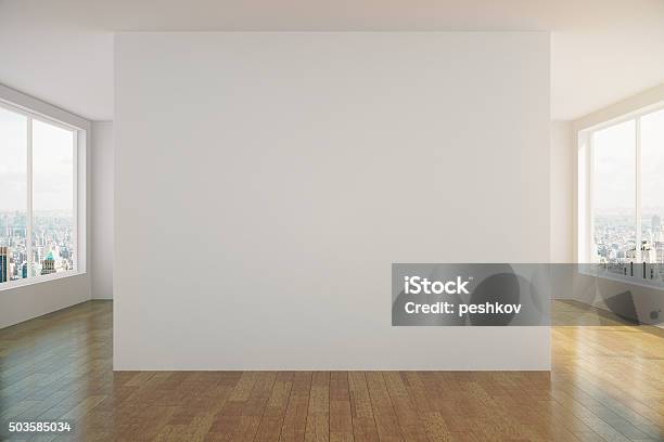 Modern Sunny Empty Loft Room With White Wall Stock Photo - Download Image Now - Art Museum, Wall - Building Feature, Empty
