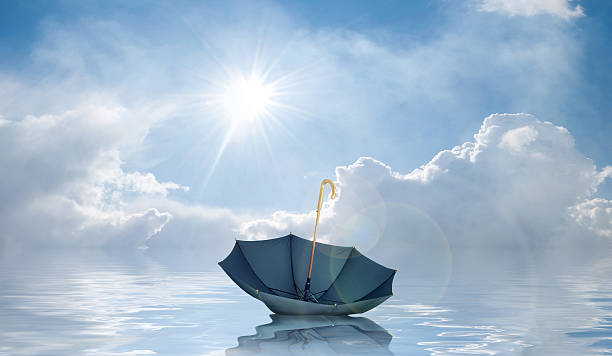 istock Umbrella floats in water 503585116