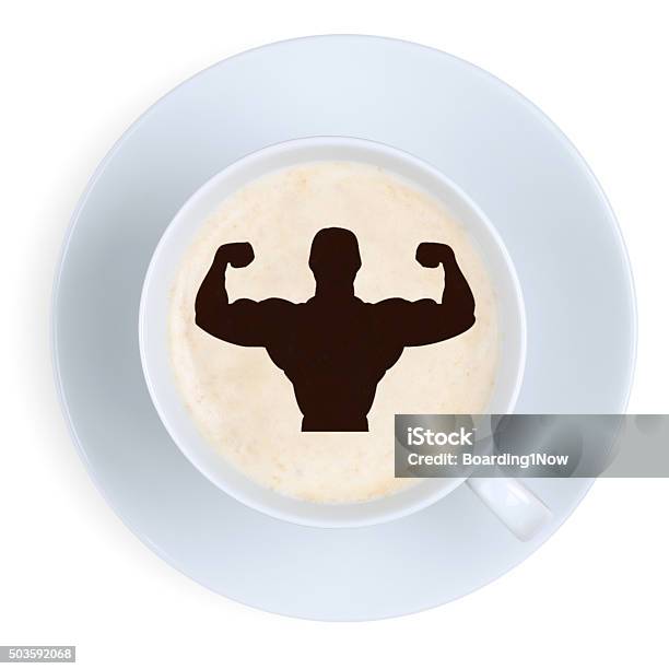 Coffee Muscles Fit Energy Power Strong Strength At Work Office Stock Photo - Download Image Now