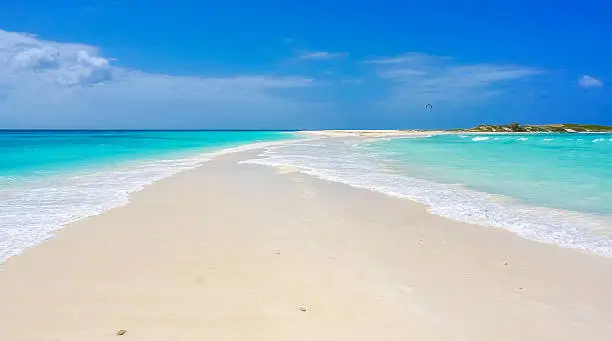 Photo of Idyllic sand bank in a Caribbean beach