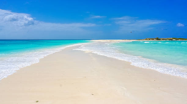 idílico banco de areia em uma praia do caribe - crystal - fotografias e filmes do acervo