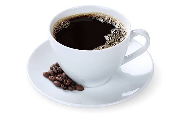 Black coffee in cup mug isolated