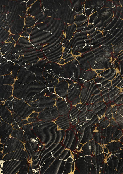 istock Luxury black and gold marbled paper 503593588