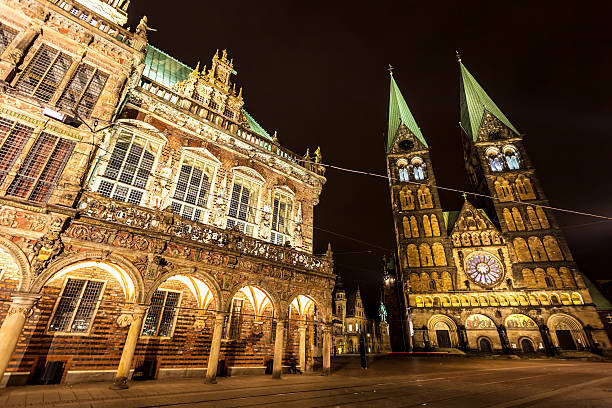 istock Town hall of Bremen by night 503596581