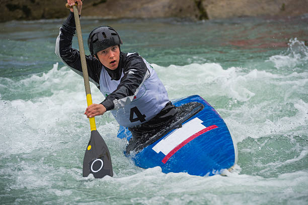 istock Young Women Racing on Wild Water 503596811