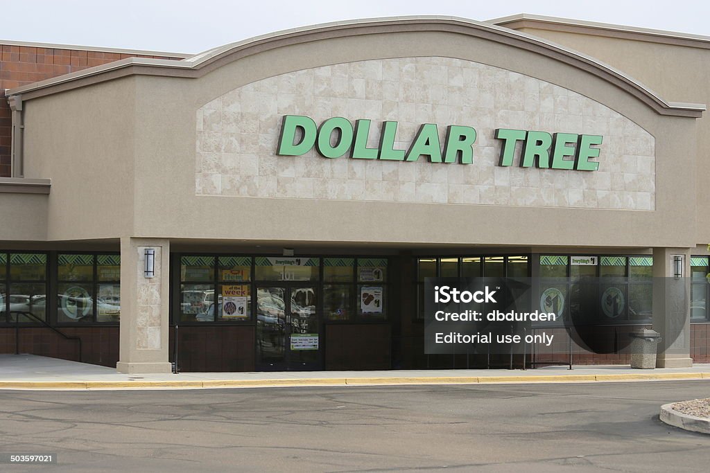 Dollar Tree Retail Store Parker, Colorado, USA - July 8, 2014: The Dollar Tree retail store on Parker Road in Parker, Colorado, U.S.A. Dollar Tree is a chain of retail stores which sells retail goods for $1 or less. Building Exterior Stock Photo