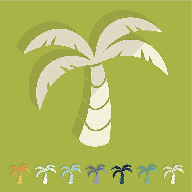 Vector illustration of Flat design: palm