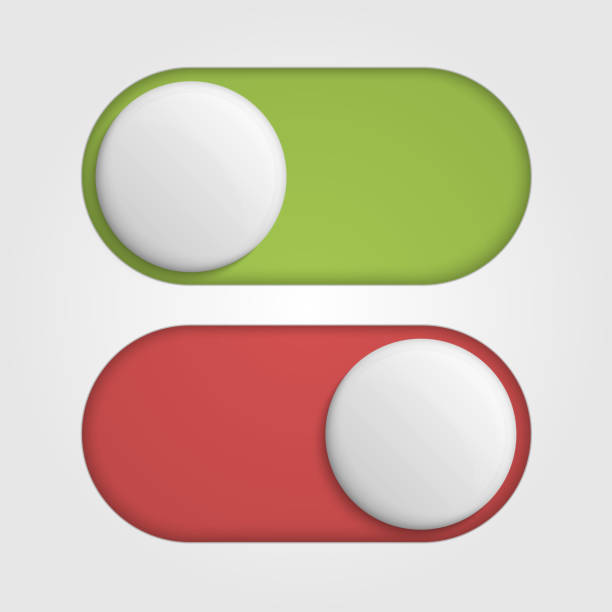 istock On off 3d switches sliders with red and green color. 503599105