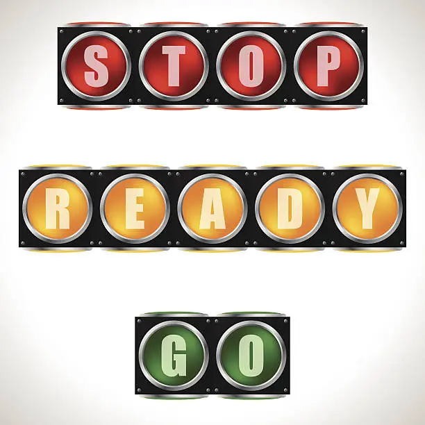 Vector illustration of Traffic lights with instructions