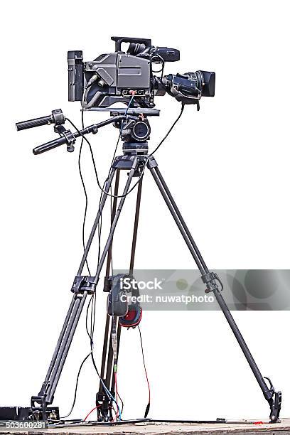 Professional Video Camera Stock Photo - Download Image Now - Cut Out, Television Camera, Tripod
