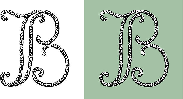 レター b-original 装飾的な書体マリーナ - letter b typescript letterpress alphabet点のイラスト素材／クリップアート素材／マンガ素材／アイコン素材