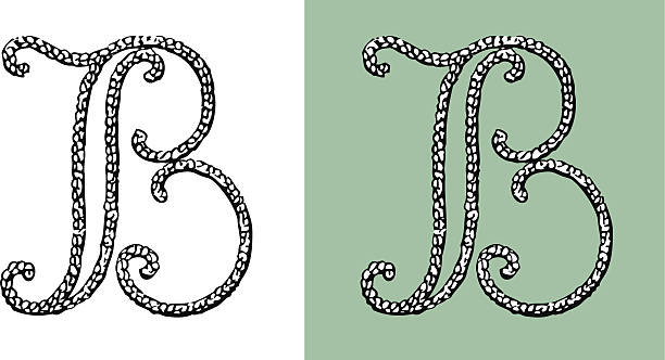 Letter B - Original Decorative TypeFace Marina vector art illustration