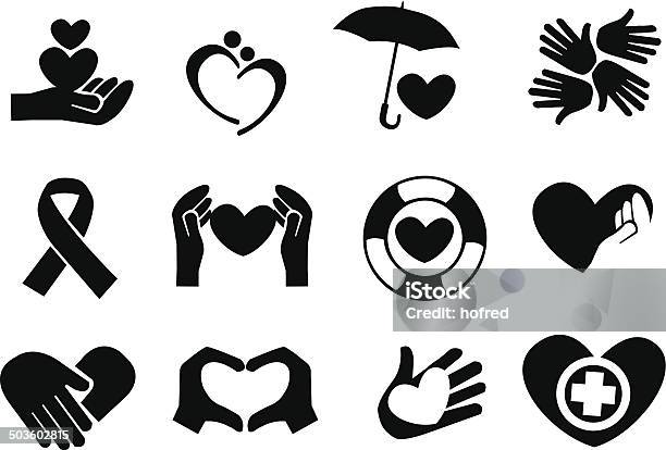 Love And Care Icons Stock Illustration - Download Image Now - Community Outreach, Social Services, Vector