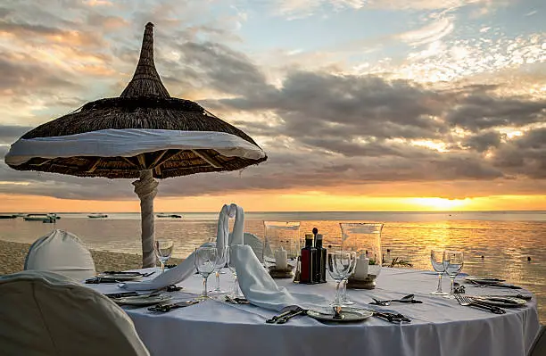 Photo of Romantic sunset dinner at the beach