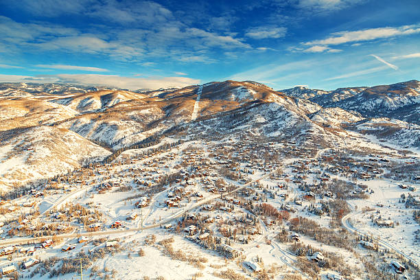 istock Winter town from midair 503611060