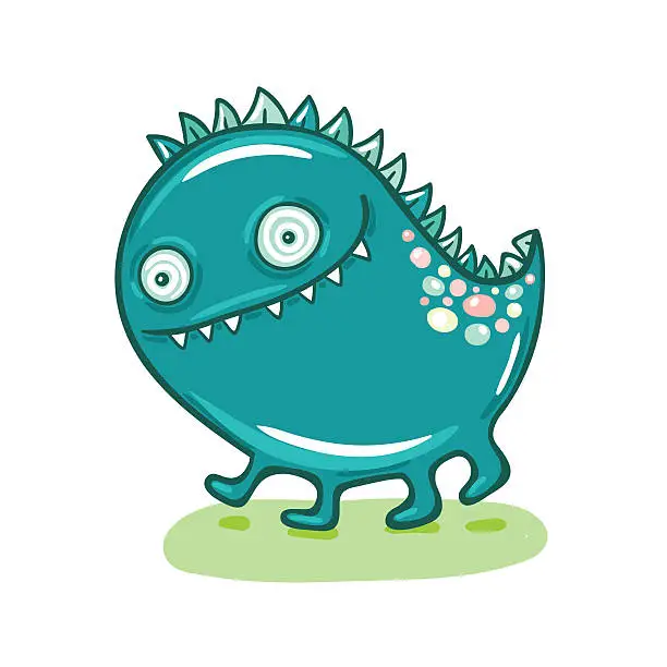 Vector illustration of Cute Little Monster Illustration